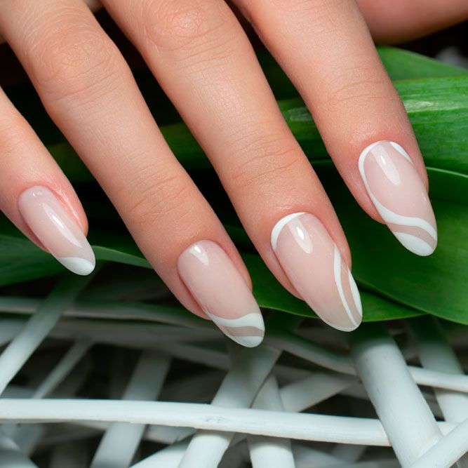 Elegant and Simple Design for Almond Nails