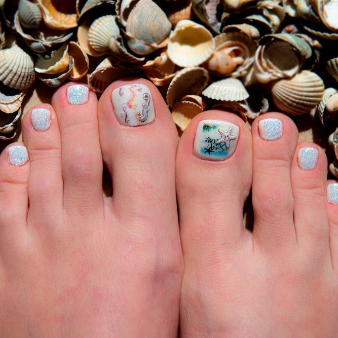 Trendy Sea Nail Designs For Toes