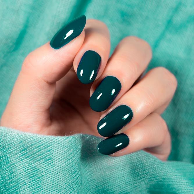 Tropical Dark Green Summer Nail Colors