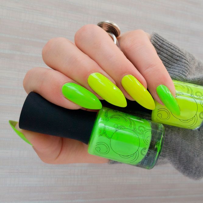 Neon Yelow-Green Summer Nail Colors