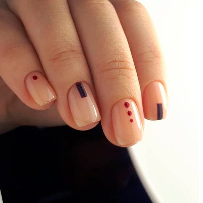 Geometric Nude Nail Designs