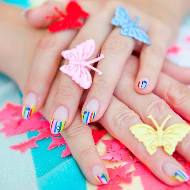 Abstract French Nails Designs For Summer
