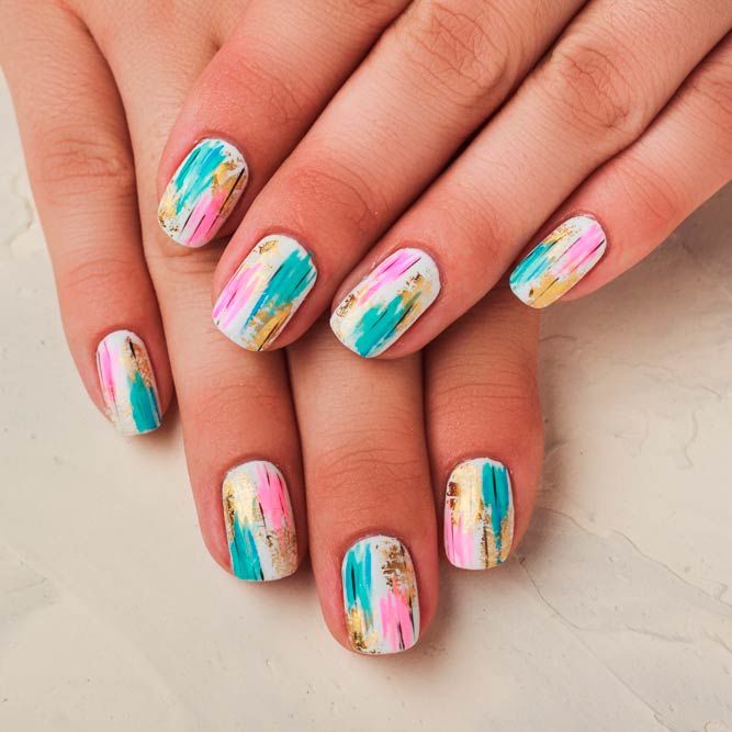 Pastel Abstract Summer Nails