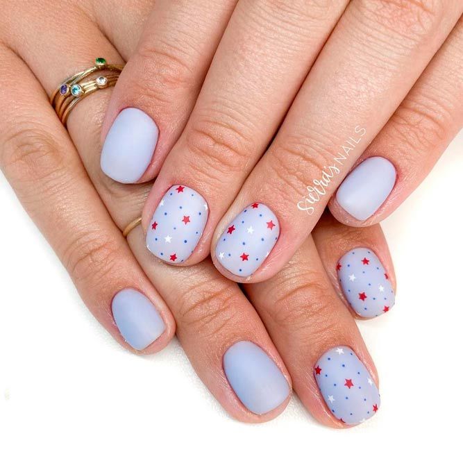 Short Nails Design For Independence Day
