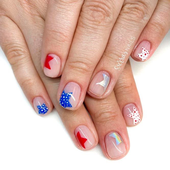 Patriotic 4th Of July Nails with Stars