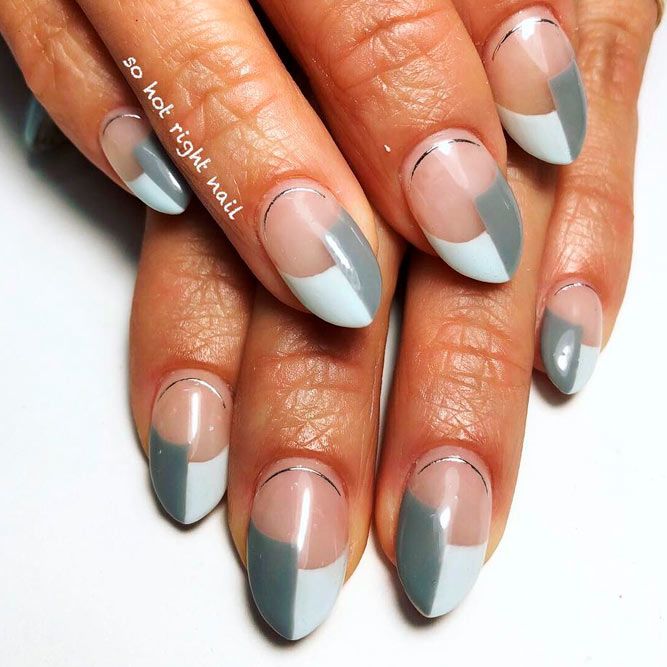 Mix Toned French Nails