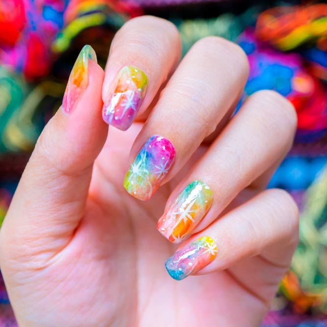 Colorful Galaxy Nails