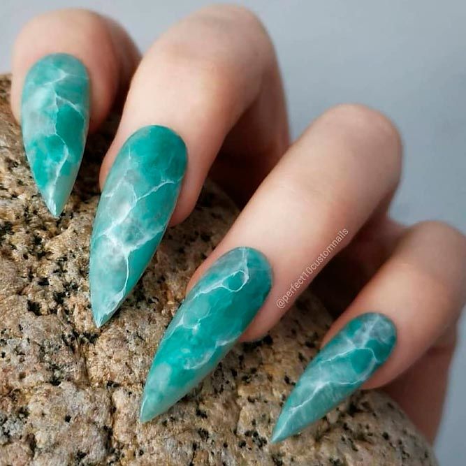 Perfect Marble Stone Nail Designs