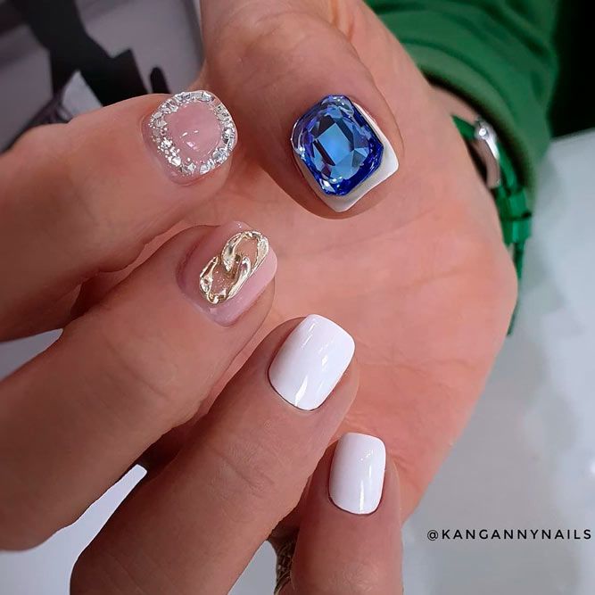 Luxury Nails With Jewelry Accents