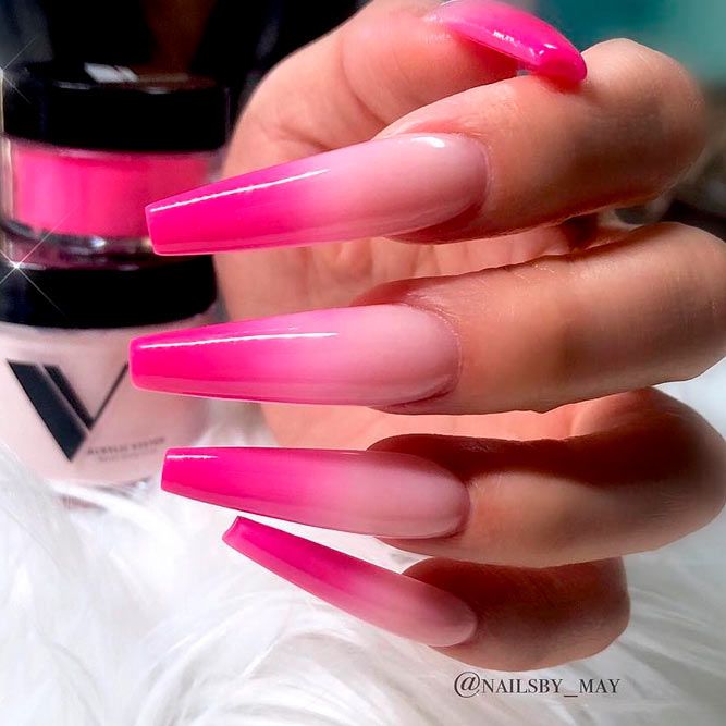 Nude Manicure With Pink Ombre