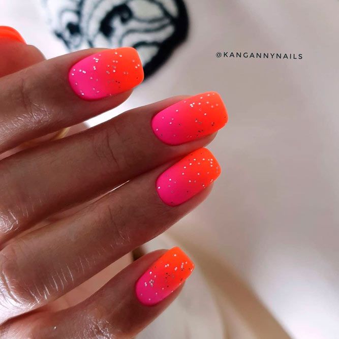Pink & Orange Neon Nail Colors