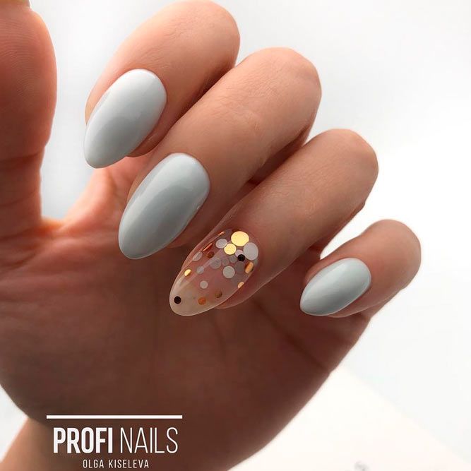 Pastel Glitter Accents On Short Nails
