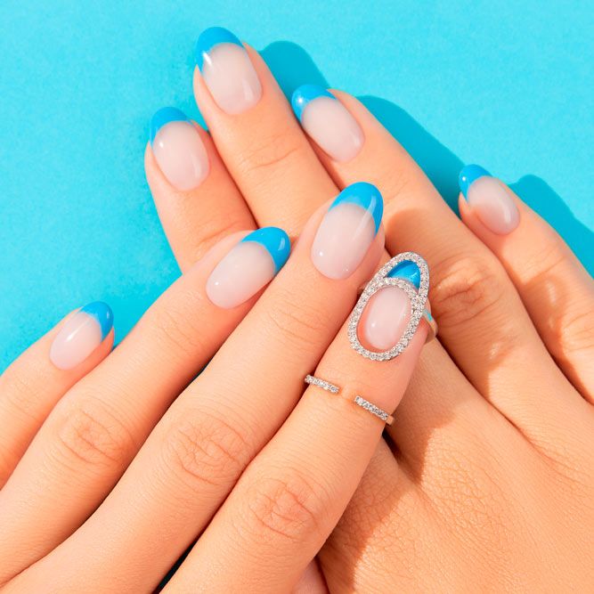 Cute store blue nails