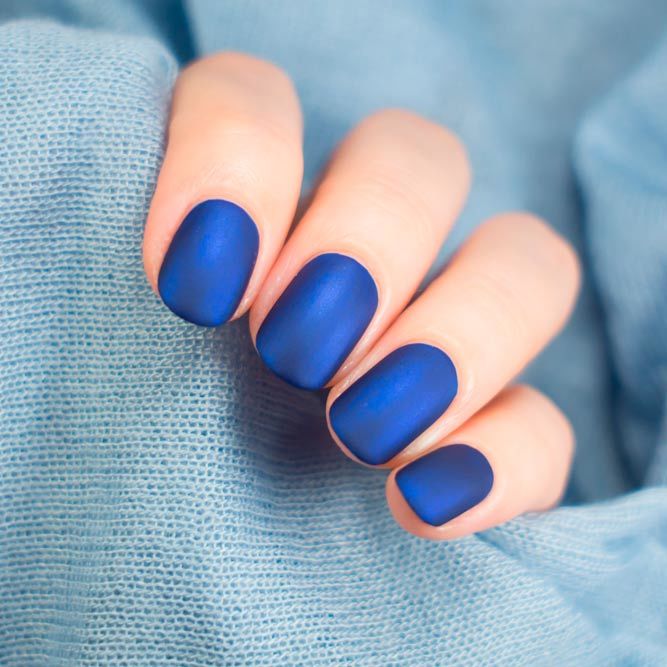 Gorgeous Matte Blue Nail Designs