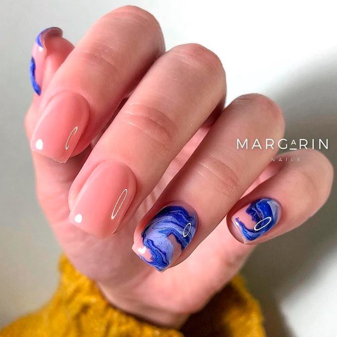 Blue Nails In Abstract Art