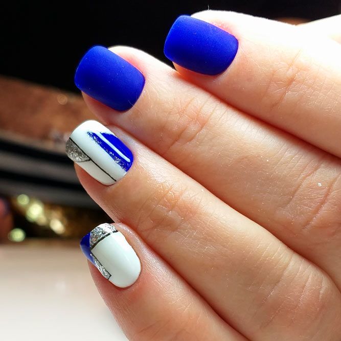 Blue and Silver Nail Designs