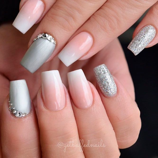 Silver Glitter For Short Coffin Nails
