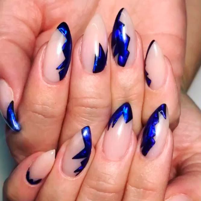 Stunning Blue Stiletto Nails