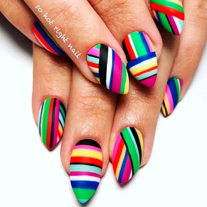 Colorful Nails Art for Stiletto