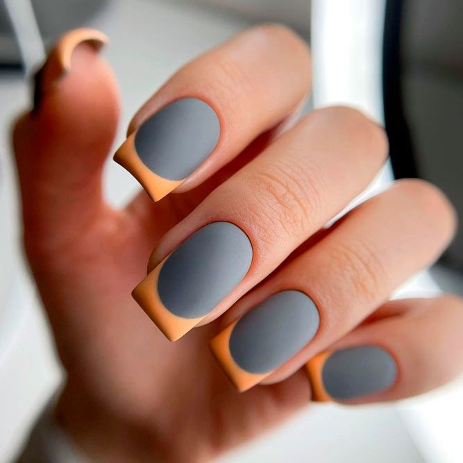Interesting Variations Of French for Squoval Nails