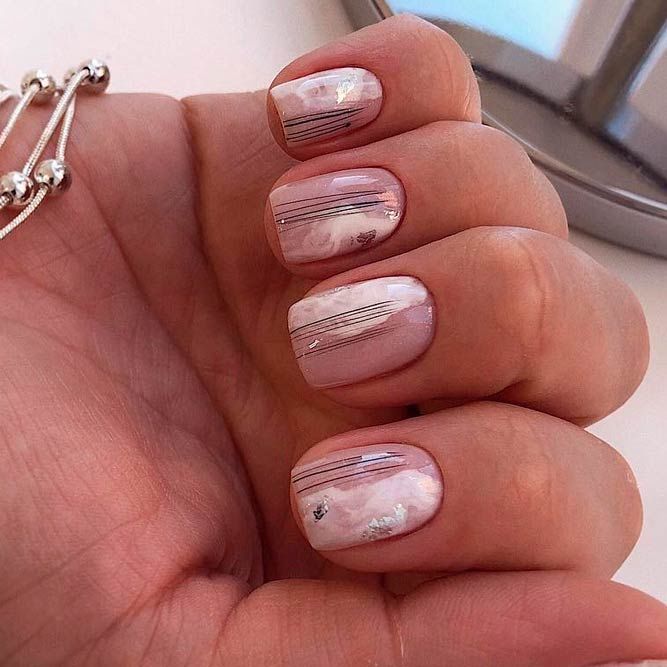 Trendy Marble On Your Squoval Nails