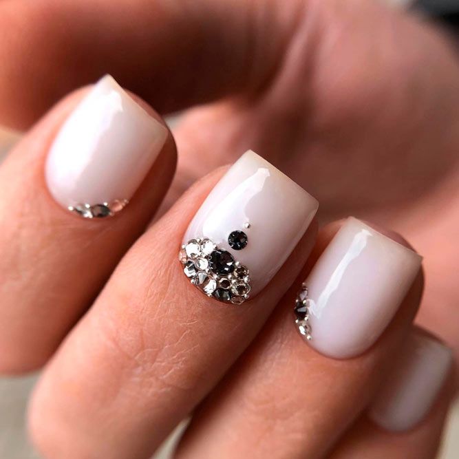 Square Nail Designs With Stones