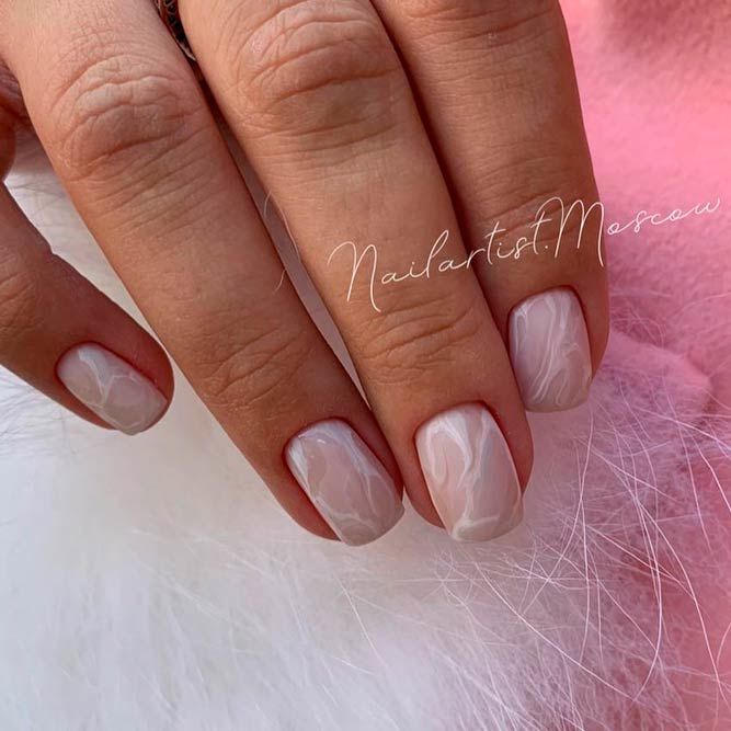 Sweet Marble On Your Squoval Nails