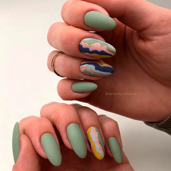 Matte Abstract Nails Designs For Summer