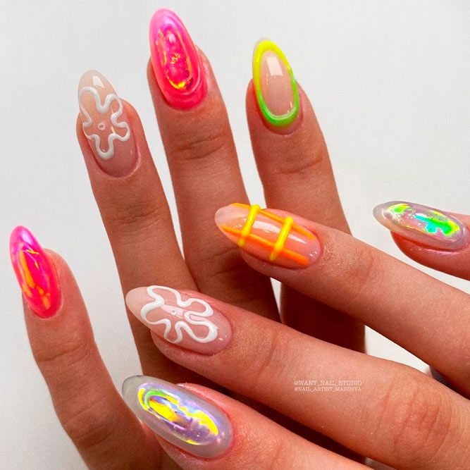 Colorful Summer Nail Designs with Stripes
