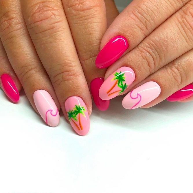 Summer Nails With Tropical Palms