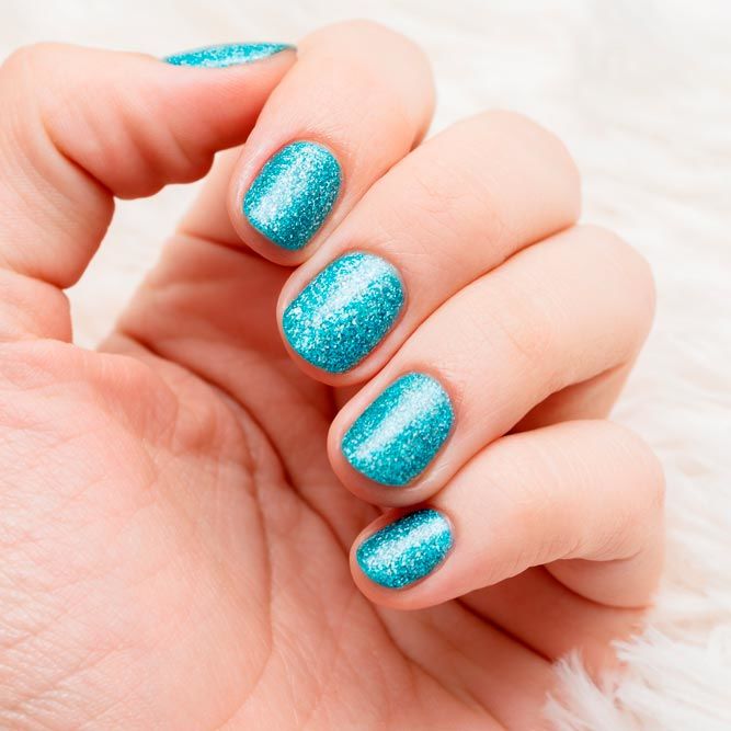 Total Aqua Glitter Nails