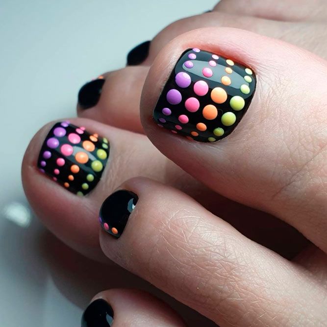 Colorful Dotticure Patern For Your Toes