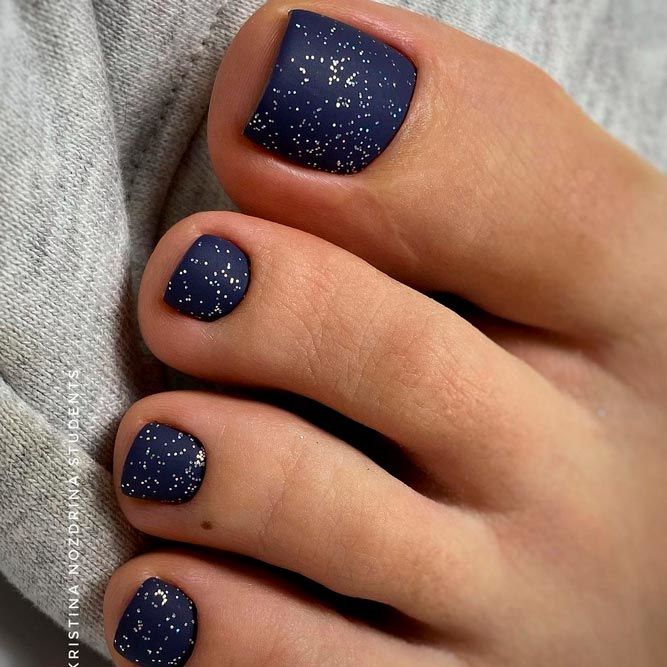Dark Matte Toe Nails