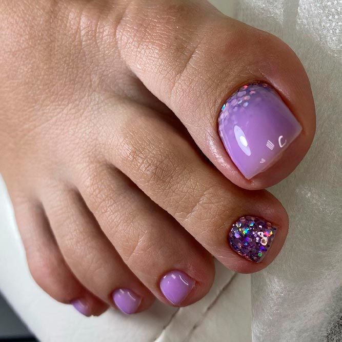 Toe Nails With Glitter Ombre