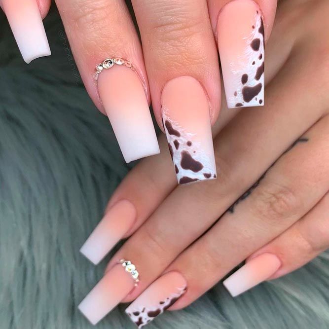 Coffin Nails with Animal Print