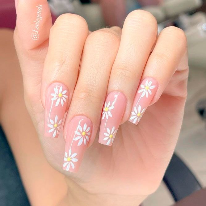 Lovely Flowery Coffin Nails
