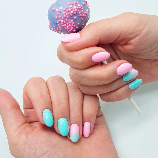 Two-Tone Mani With Pastel Colors
