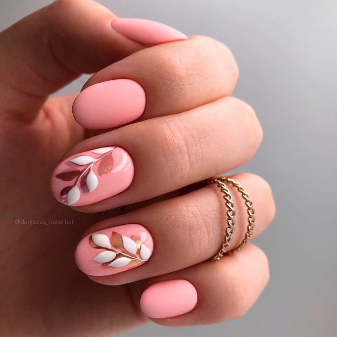Pink Autumn Nails