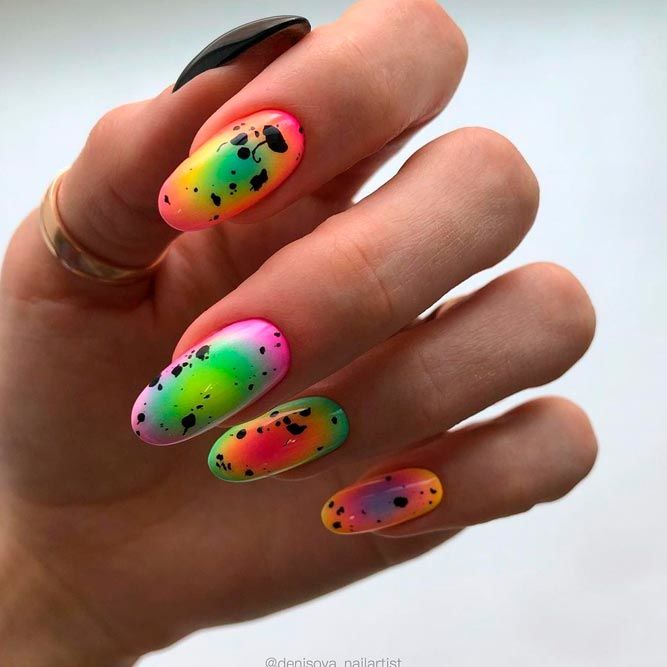 Absracted Colofrul Ombre Nail Art
