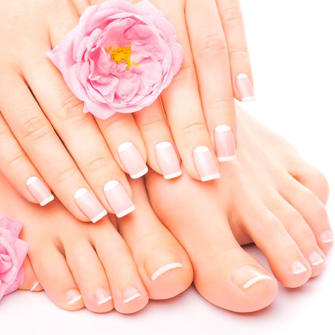 Classic French Manicure And Pedicure Designs