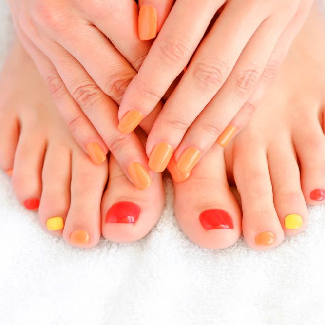 Lovely Colorful Manicure And Pedicure Designs