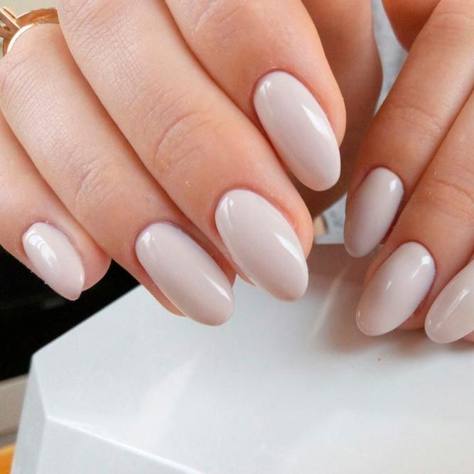 Milky White Pastel Nails