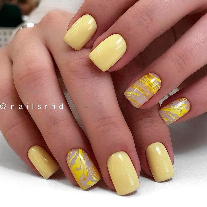 Pale Yellow Nail Designs