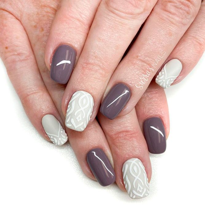 Knotted Pattern In A Combination With Taupe Nails