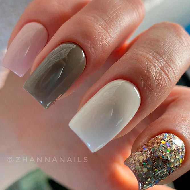 The Best Mix Of Pastel Shades And Taupe Nails Color