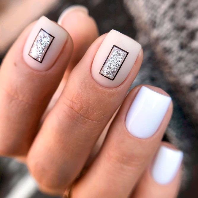 Geometric Nude Nail Designs