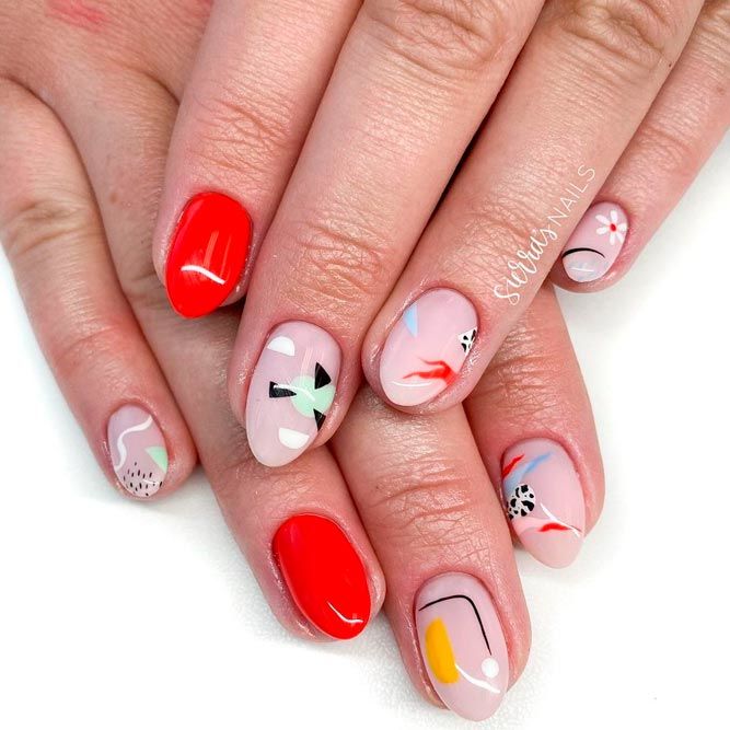 Abstract Nail Designs for Labor Day