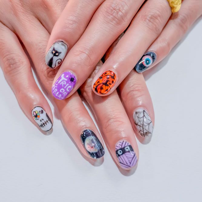 Trick Or Treat Halloween Nails