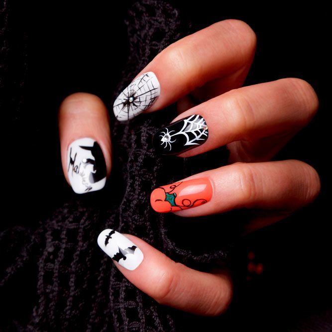 Halloween Nails with Simply Batty Accent