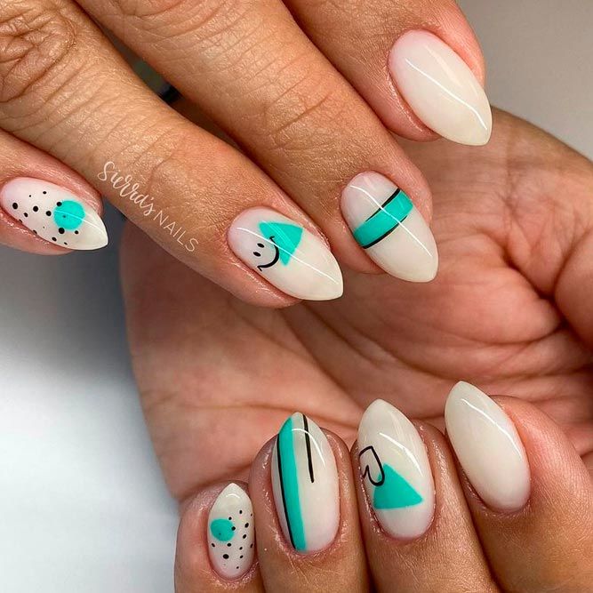 Geometric Lovely Nails
